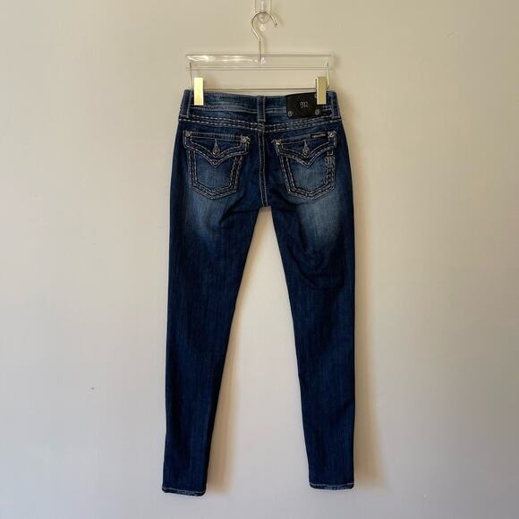 Miss Me Women's Skinny Jeans - Dark Blue - Picture 5 of 7